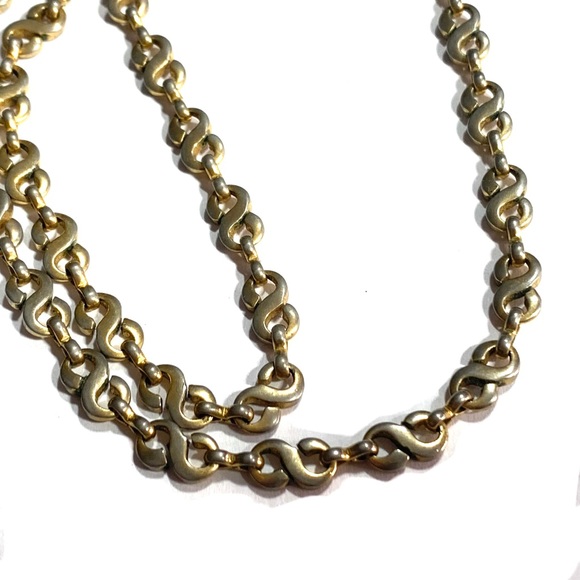 Vintage 14 KT GP Gold Plated Chain Necklace Infinity Figure 8 S Shape Links 24” - Picture 2 of 8